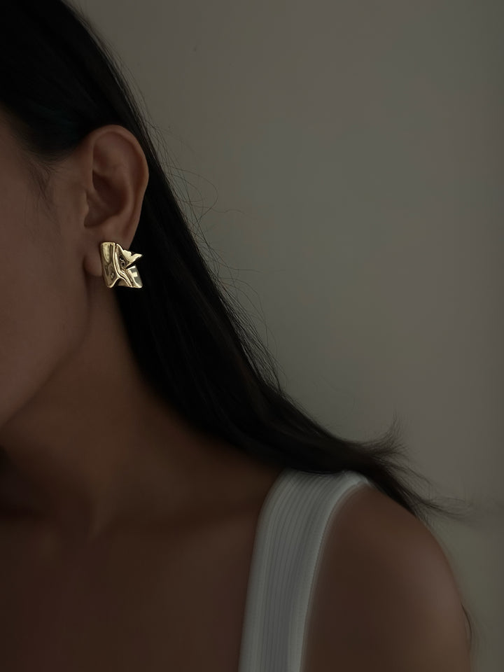 Crushed Gold Paper Earrings