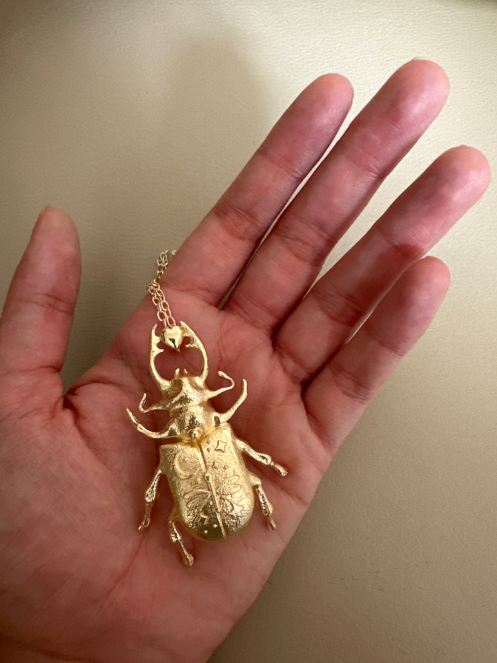Beetle fly necklace