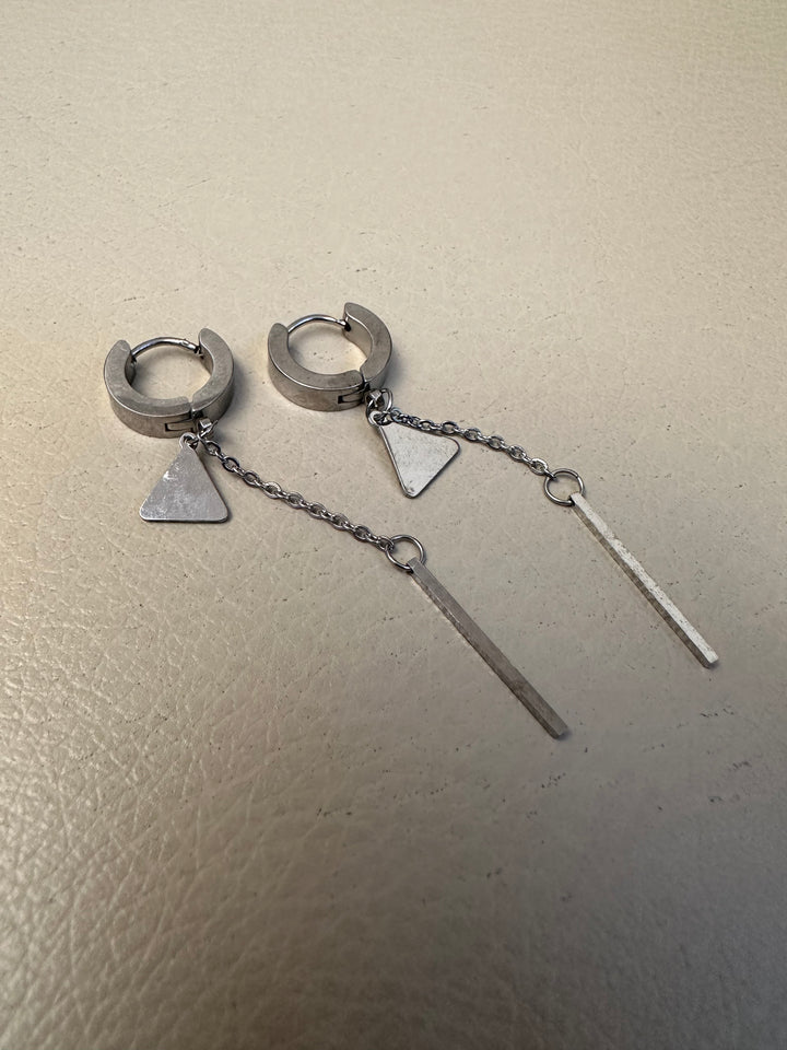 Triangle charm earrings