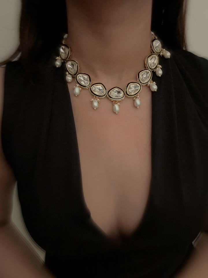 Shaima kaach polki 2 necklace set