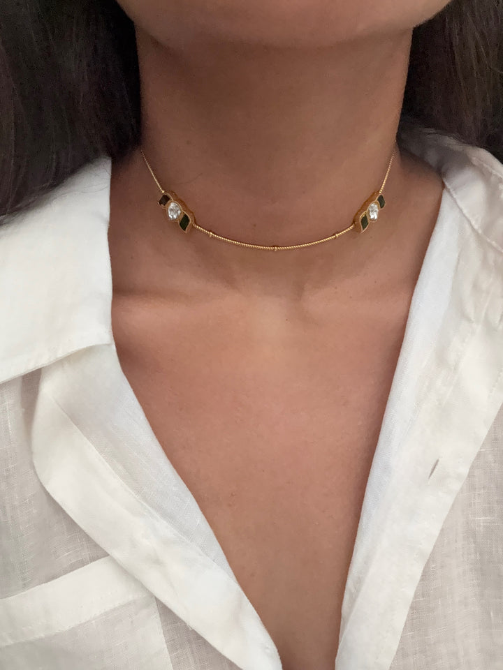 Lotus delicate choker necklace