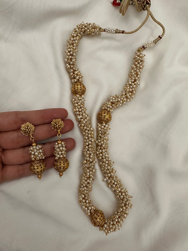 Jharna pearl strand necklace set