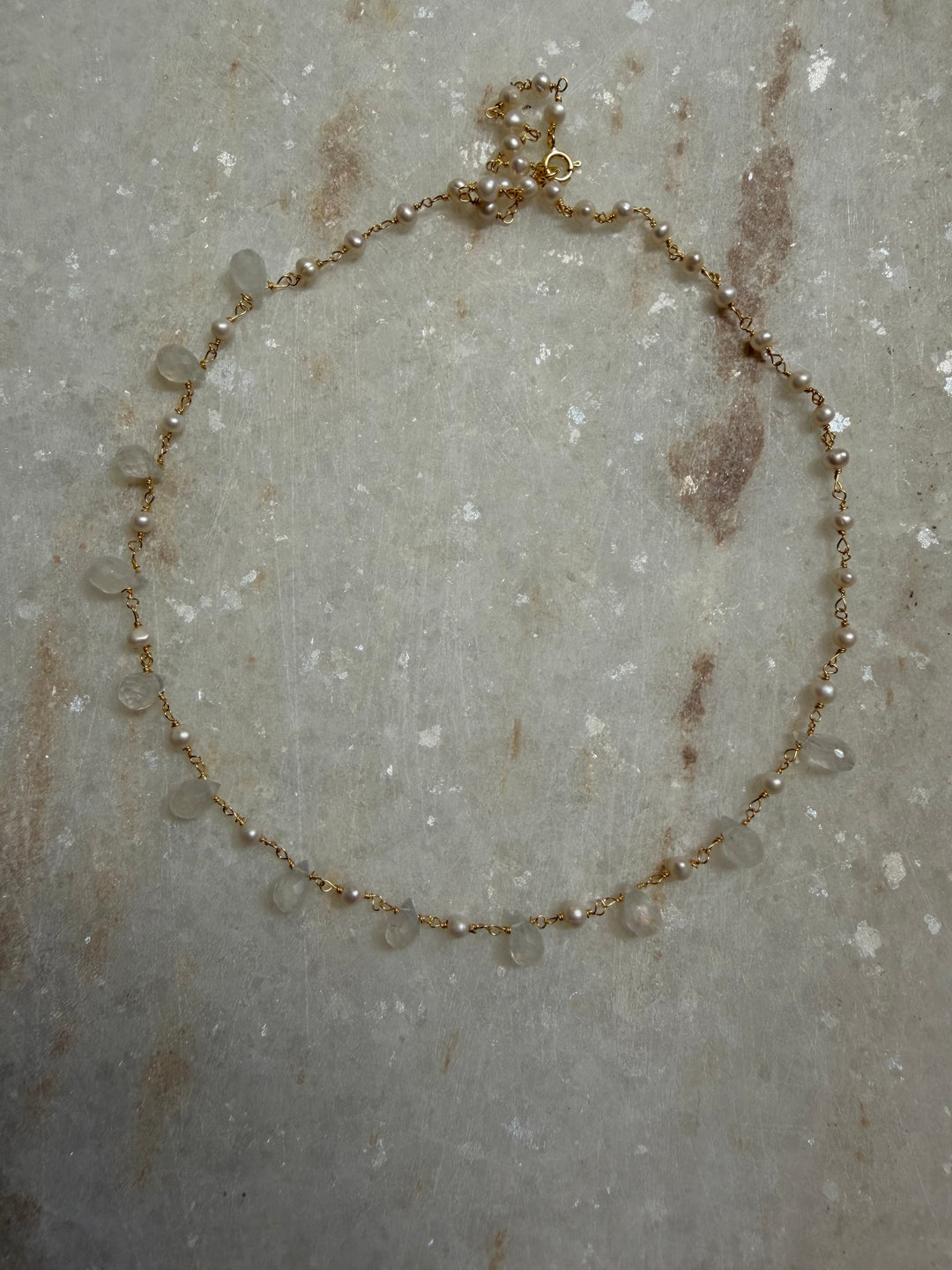 Sunset Aqua moon necklace