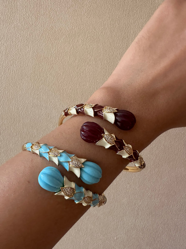 Serpent enamel bracelet