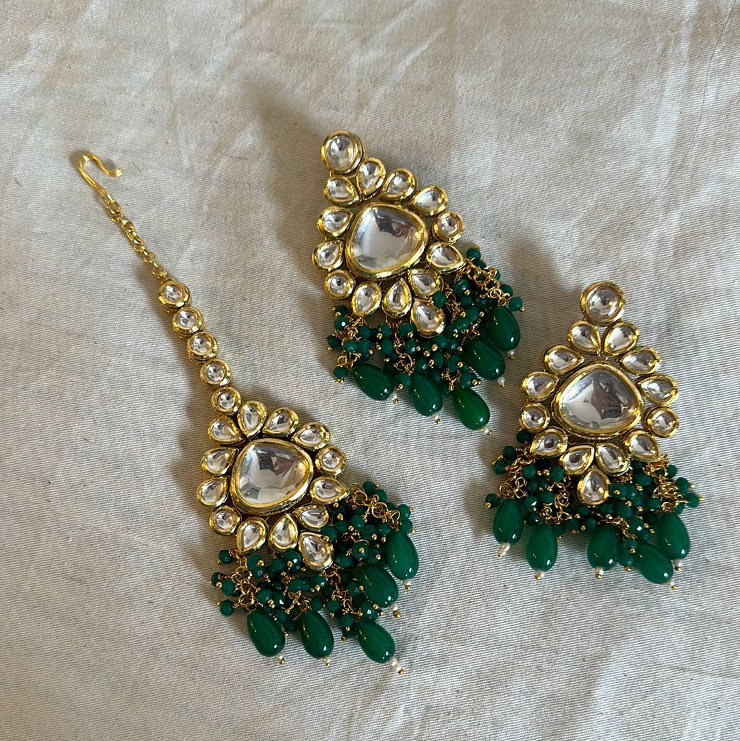 Empress Rani Green Necklace set