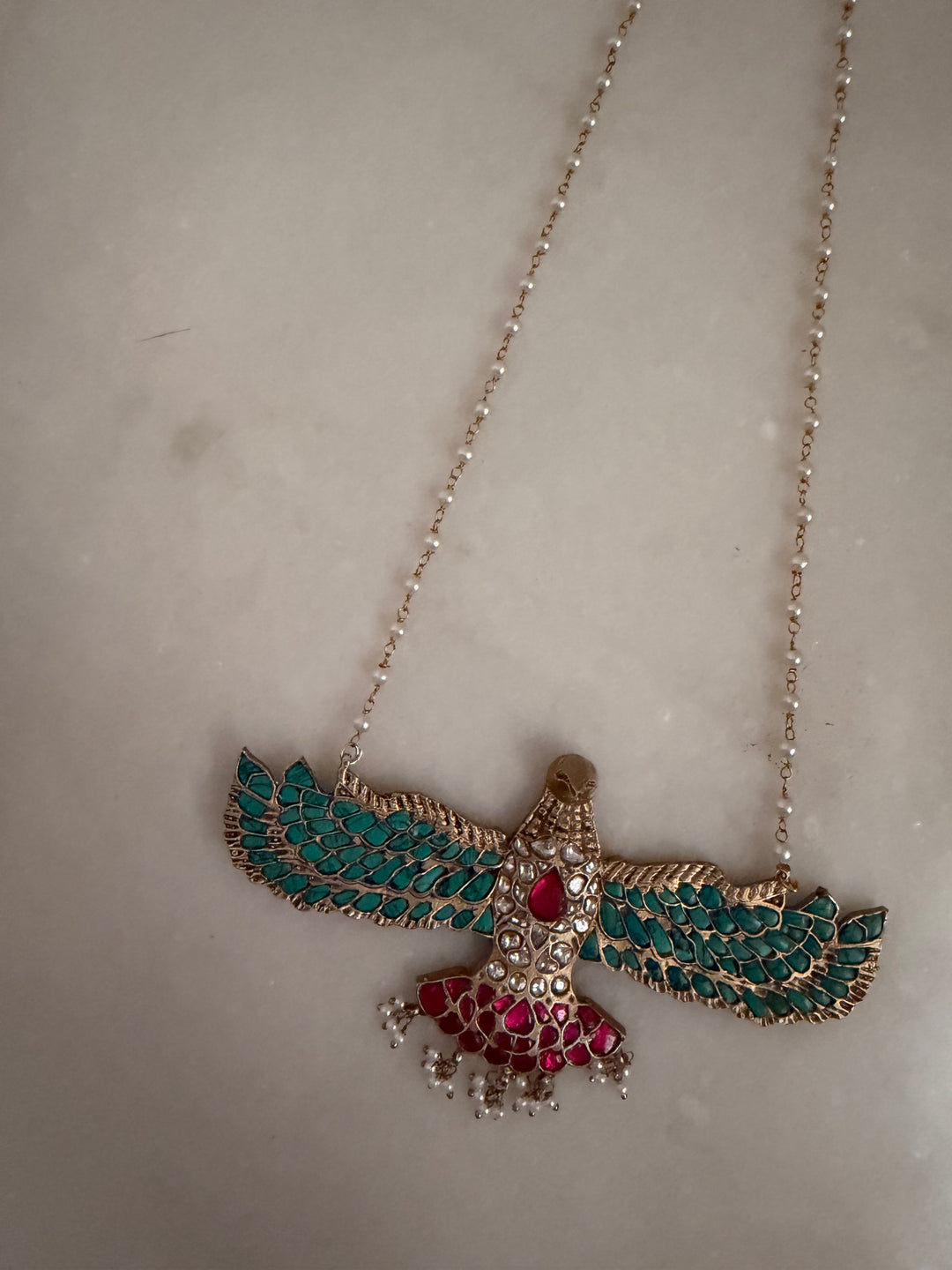 Barmer turq eagle necklace