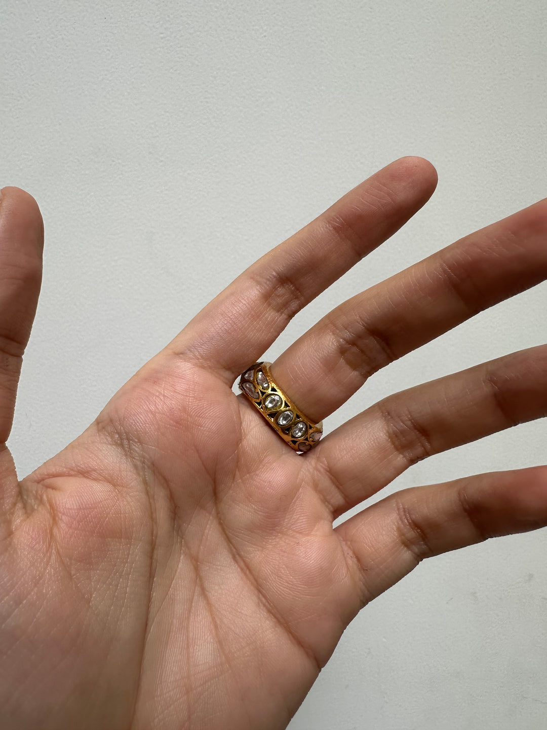 Jadau pushteni band ring