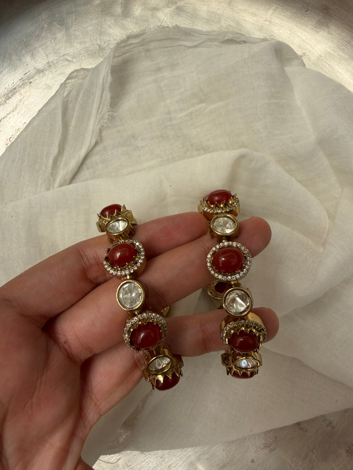 Dhol res rust bangle set bracelet