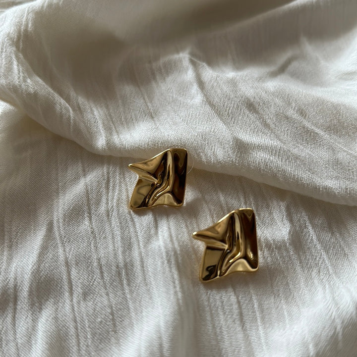 Crushed Gold Paper Earrings