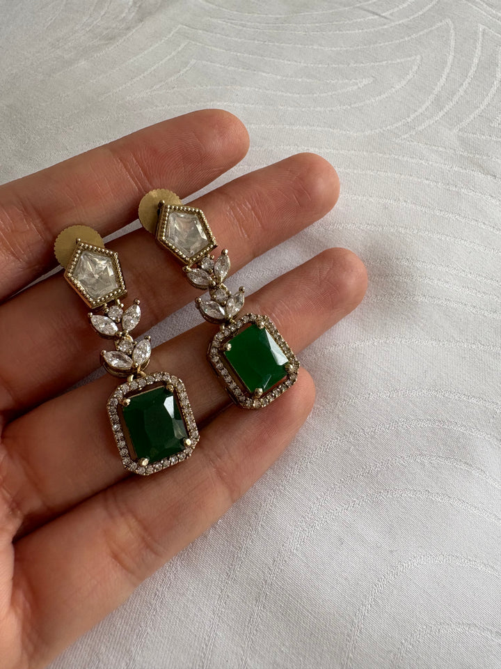 Ameli green victorian earrings