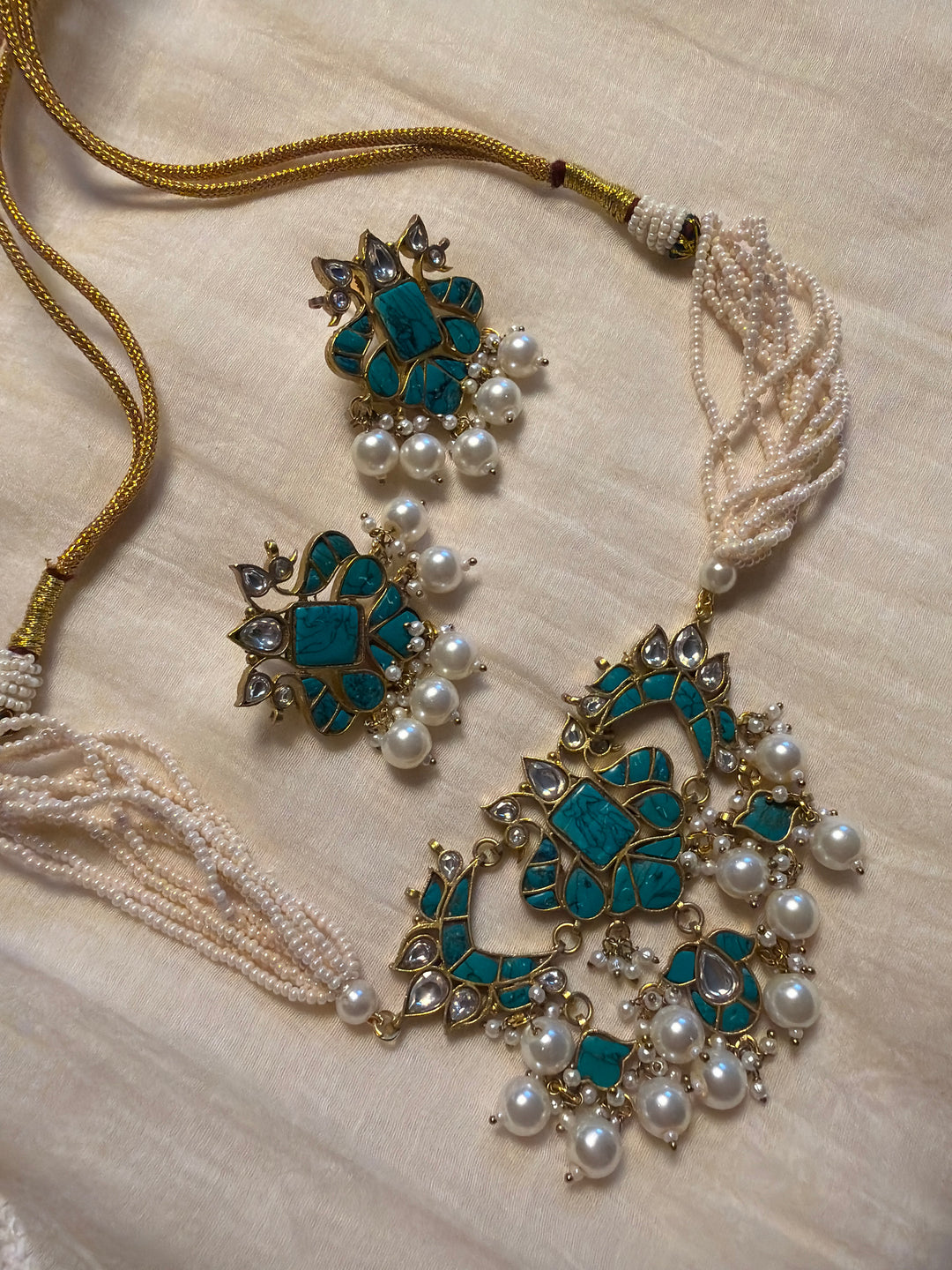 Firoza phool necklace set
