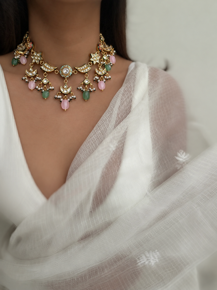 Nilaya enamel necklace set