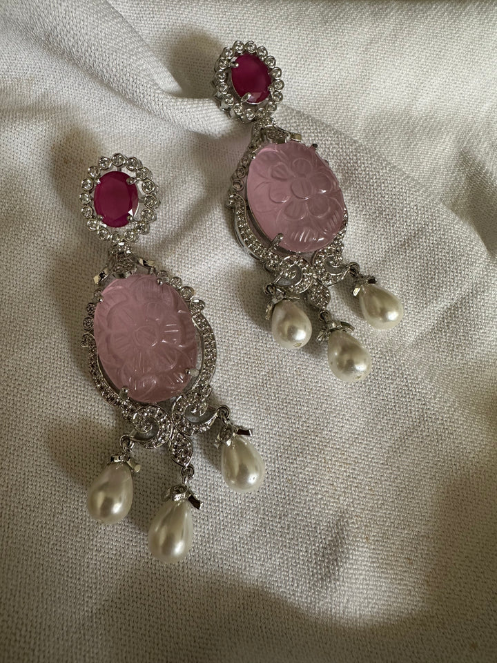 Pink world earrings