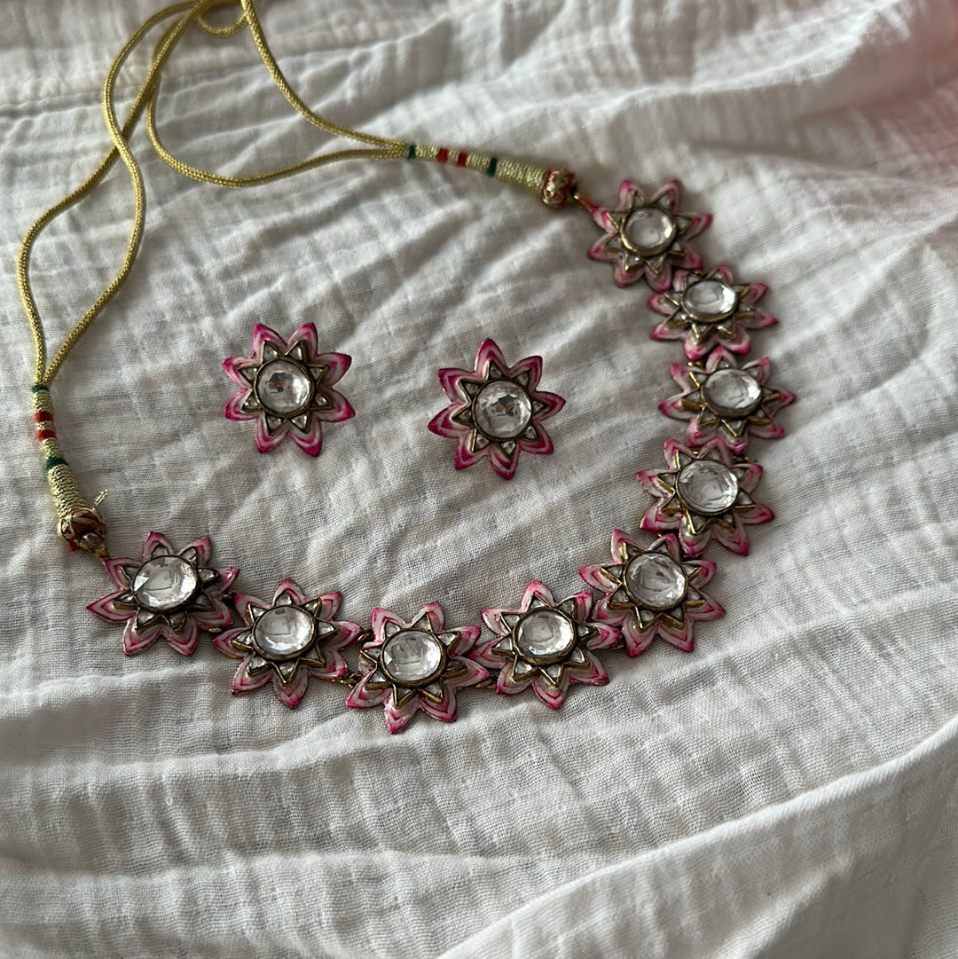 Pink Lilly Necklace Set