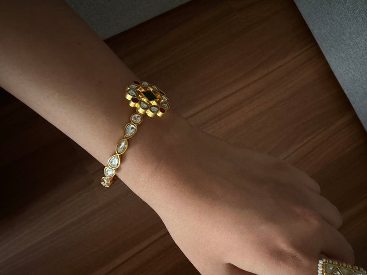 Gulmohar jadau bangle