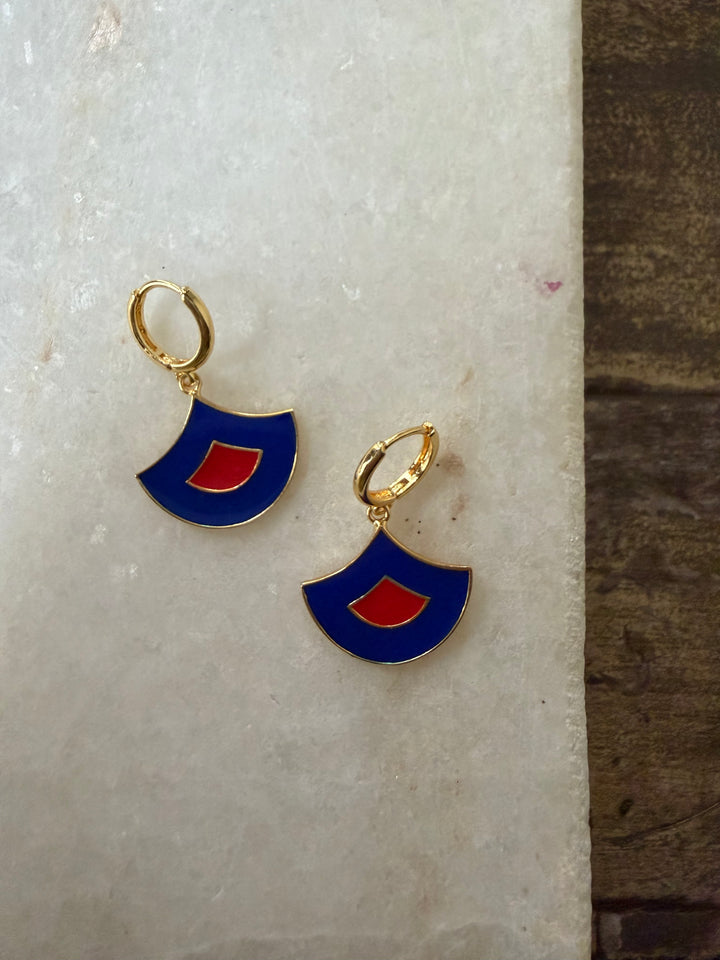 Jaipur art deco blue earrings