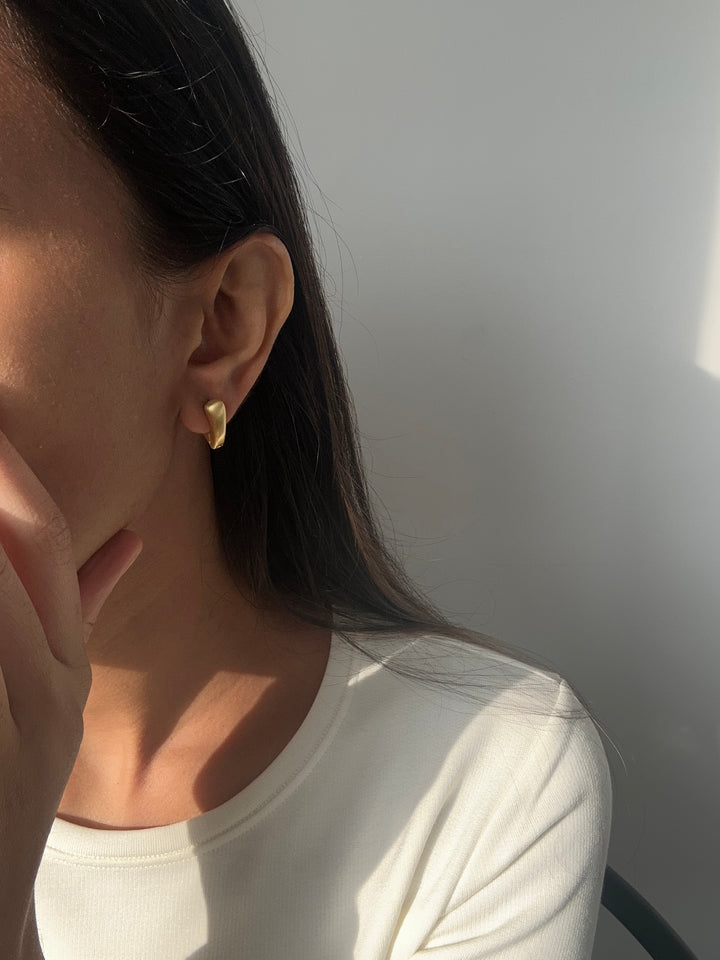 Gold Bone Hoop Earrings