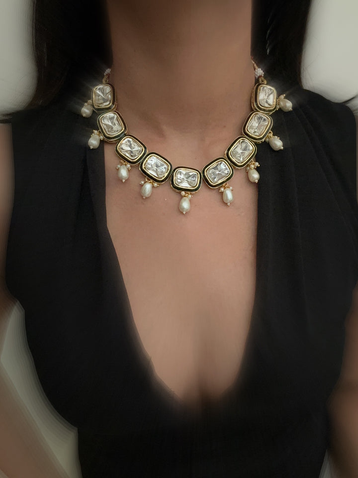 Shaima kaach polki 2 necklace set