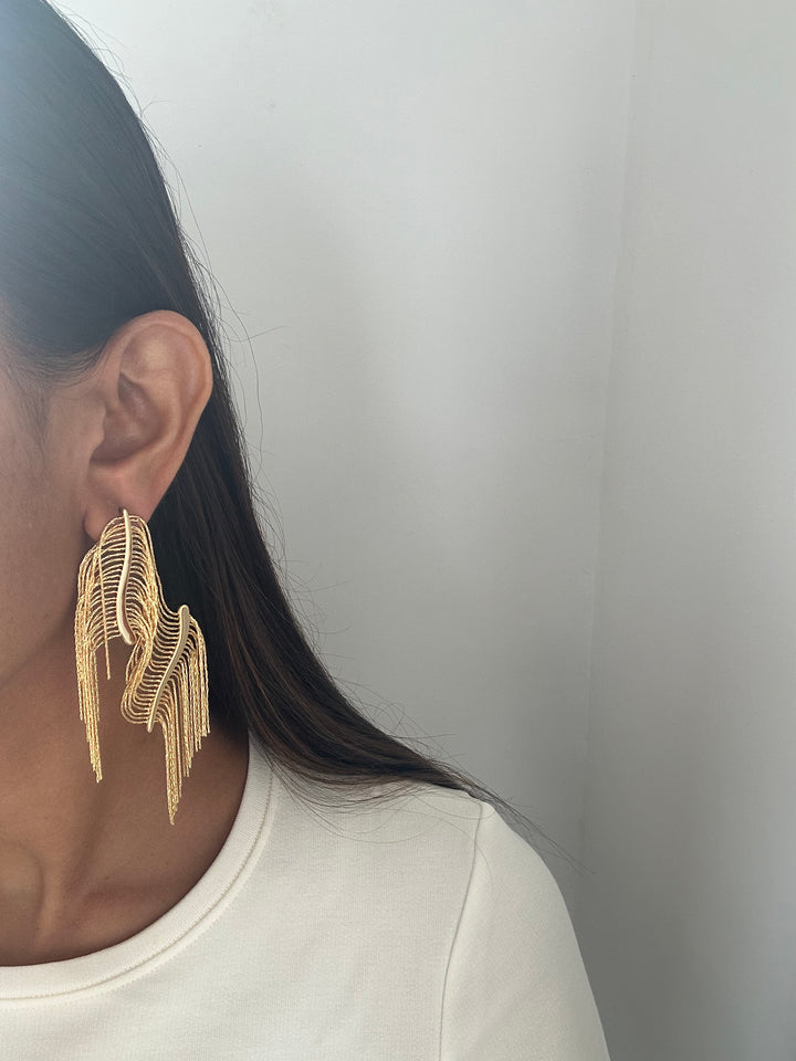 Curtain Gold Earrings