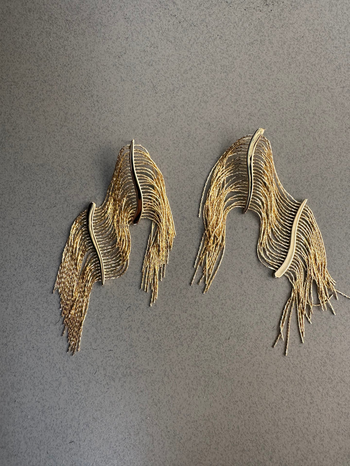 Curtain Gold Earrings