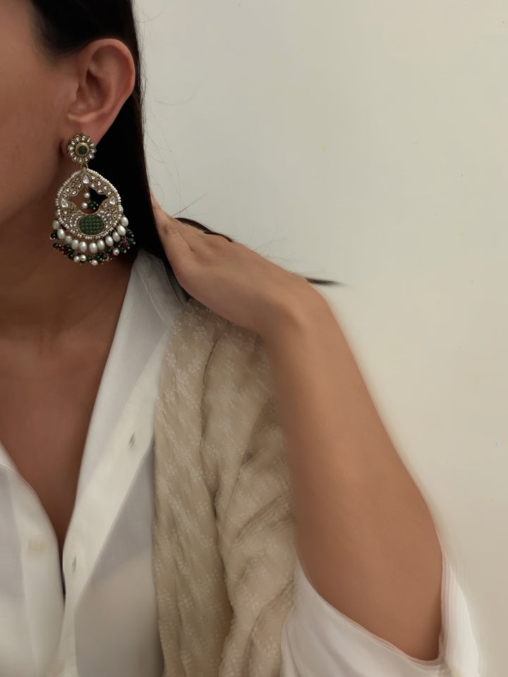 Green abroo earring