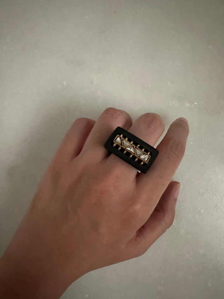 Wooden rectangle ring