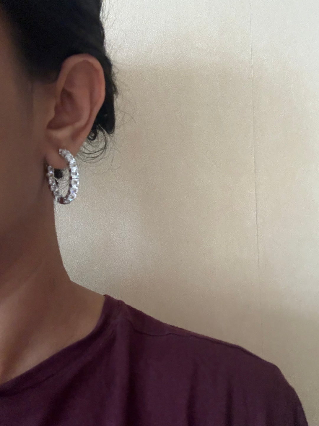 Diamond hoop earrings
