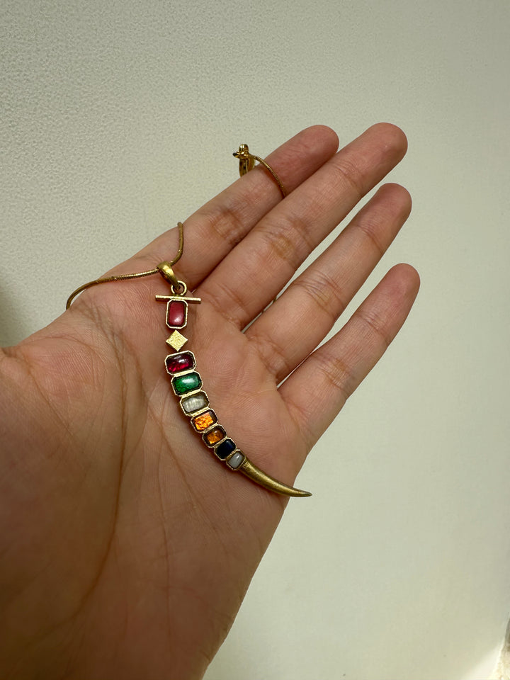 Crescent multi necklace