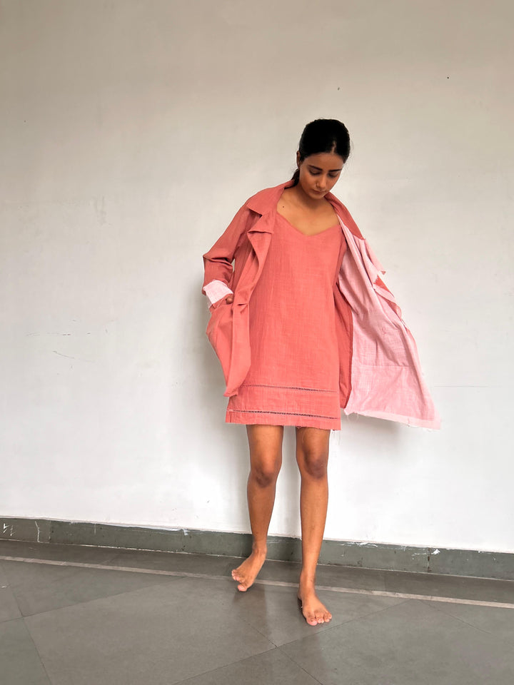 The blush coatdress