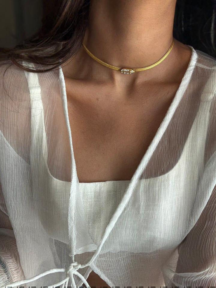 Modern age Tabeez choker necklace