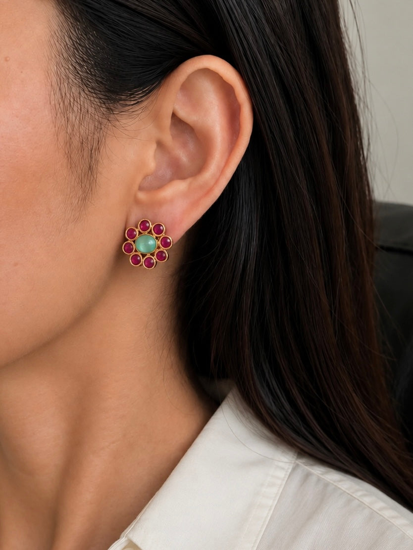 Madhubala flower earrings