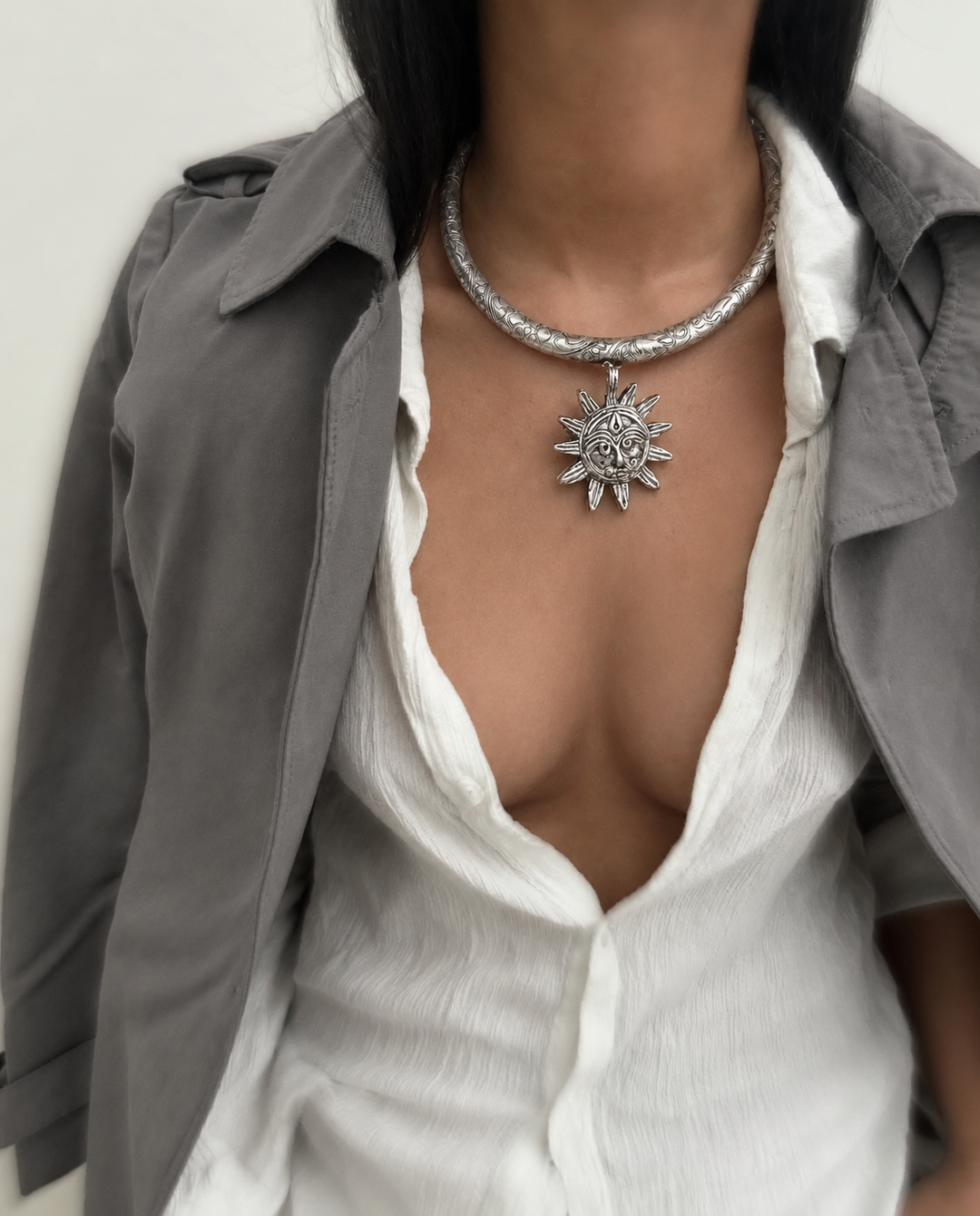 Sawai Silver Hasli Necklace