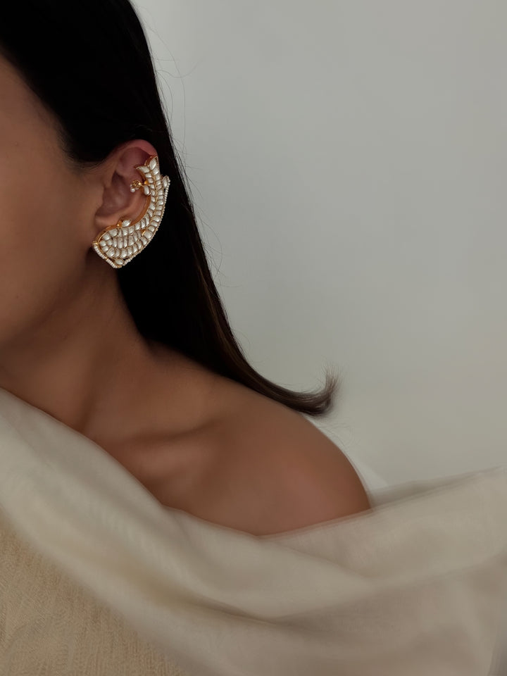 Bhanjeo fish ear cuff earrings