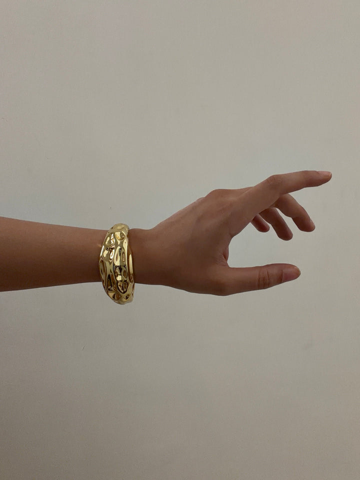 Gold chunky cuff bracelet