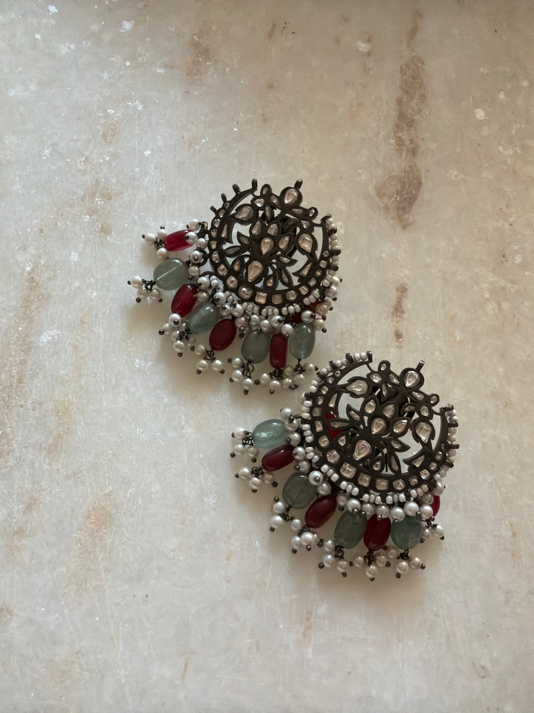 Charcoal abroo earring