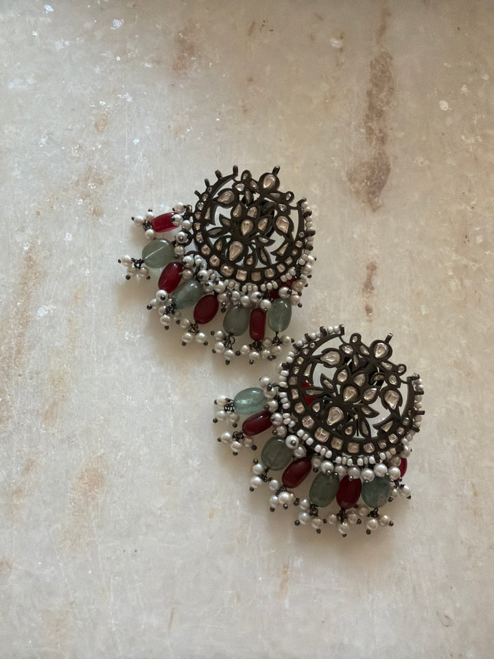 Charcoal abroo earring
