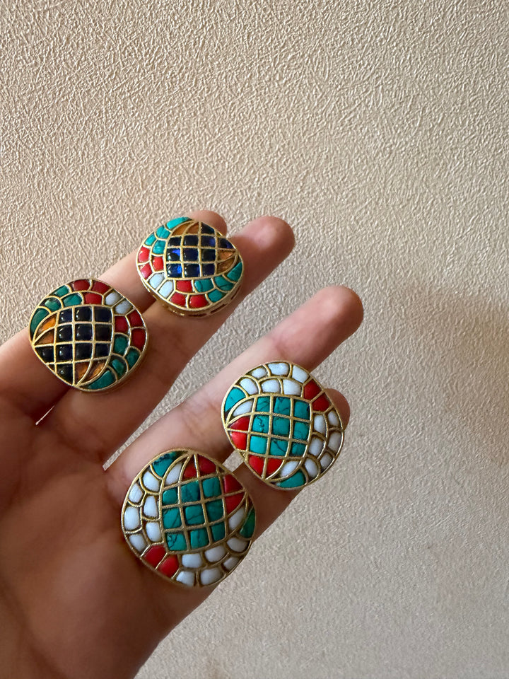 Mosaic stud earrings
