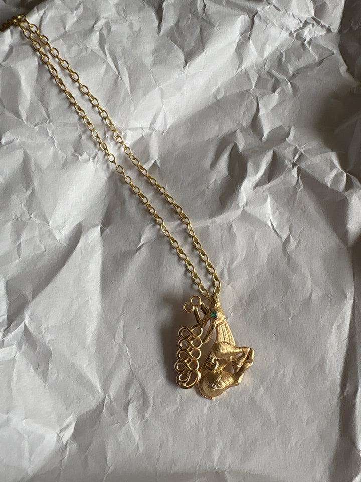 Golden stag necklace