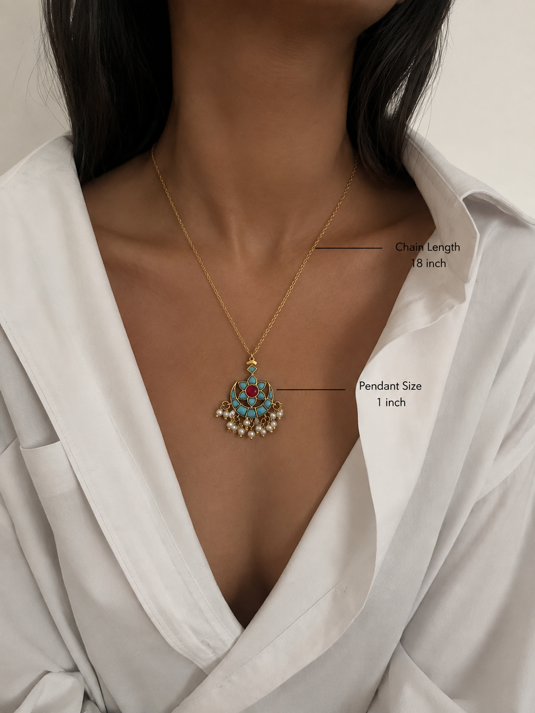 Blue chand necklace