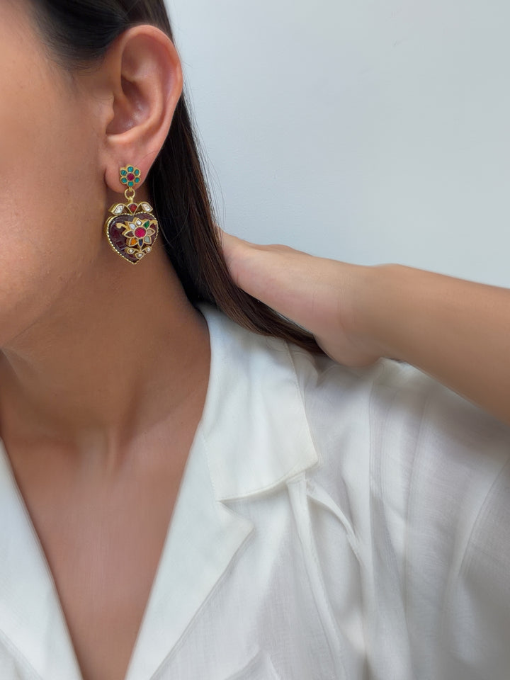 Gulmohar paan earring