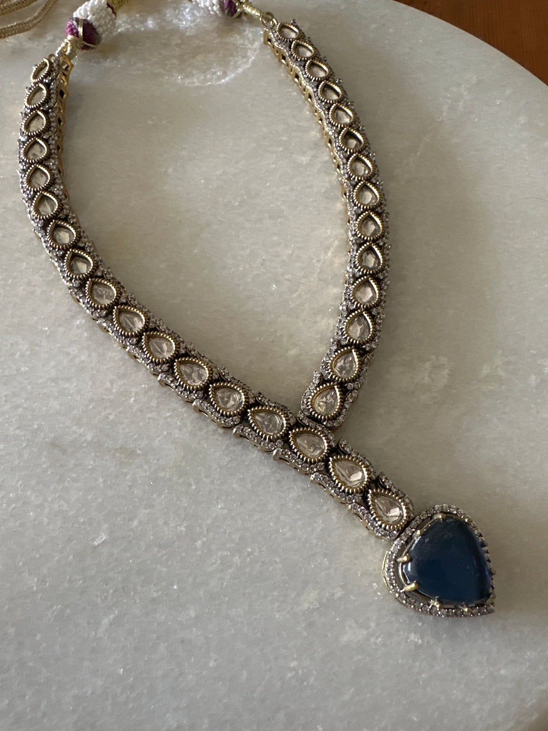 Heart jadau necklace