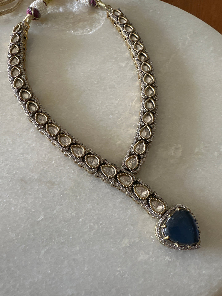 Heart jadau necklace