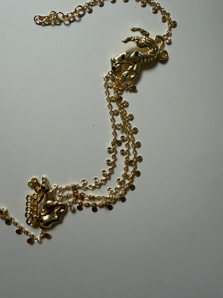 Deer tiger necklace
