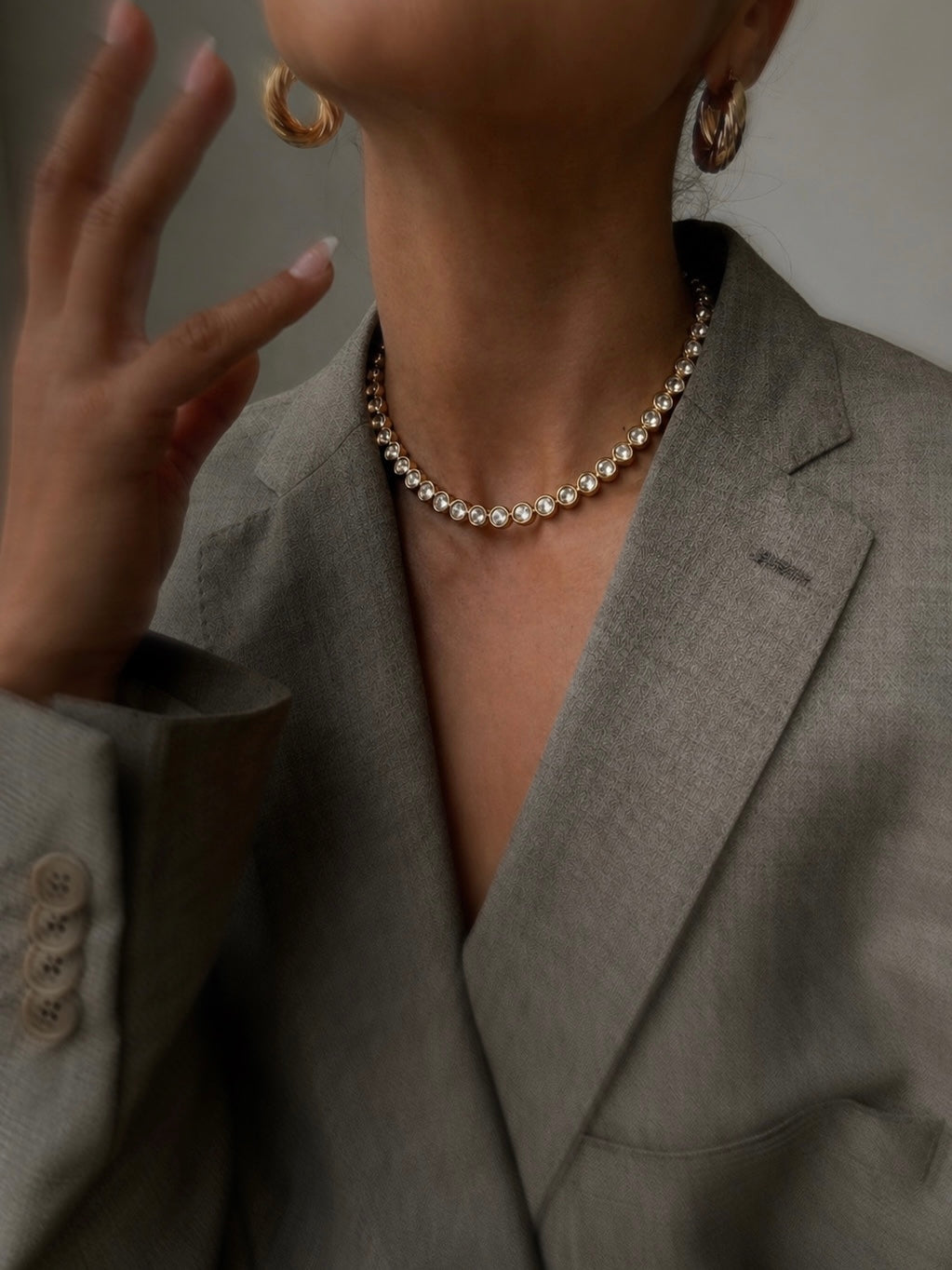 Classic round polki necklace