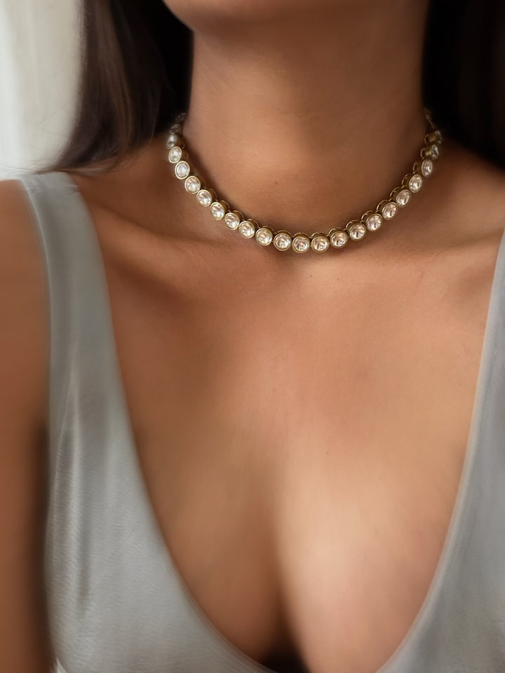 Classic round polki necklace