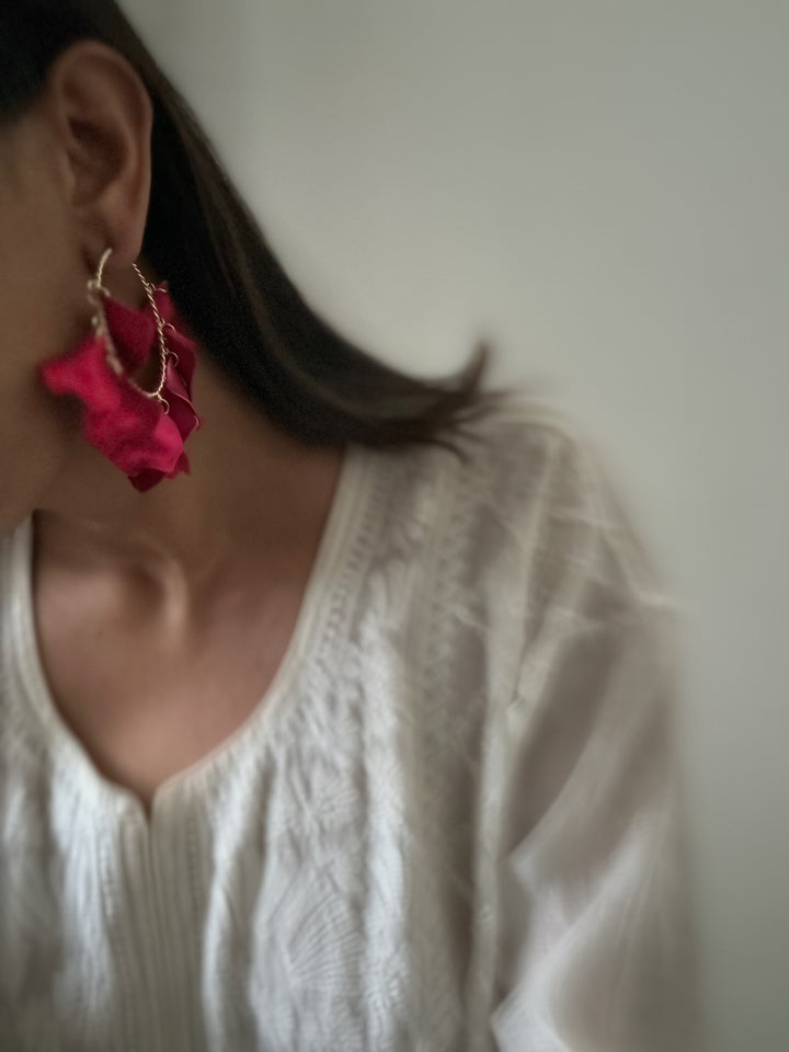 Rose petal earrings