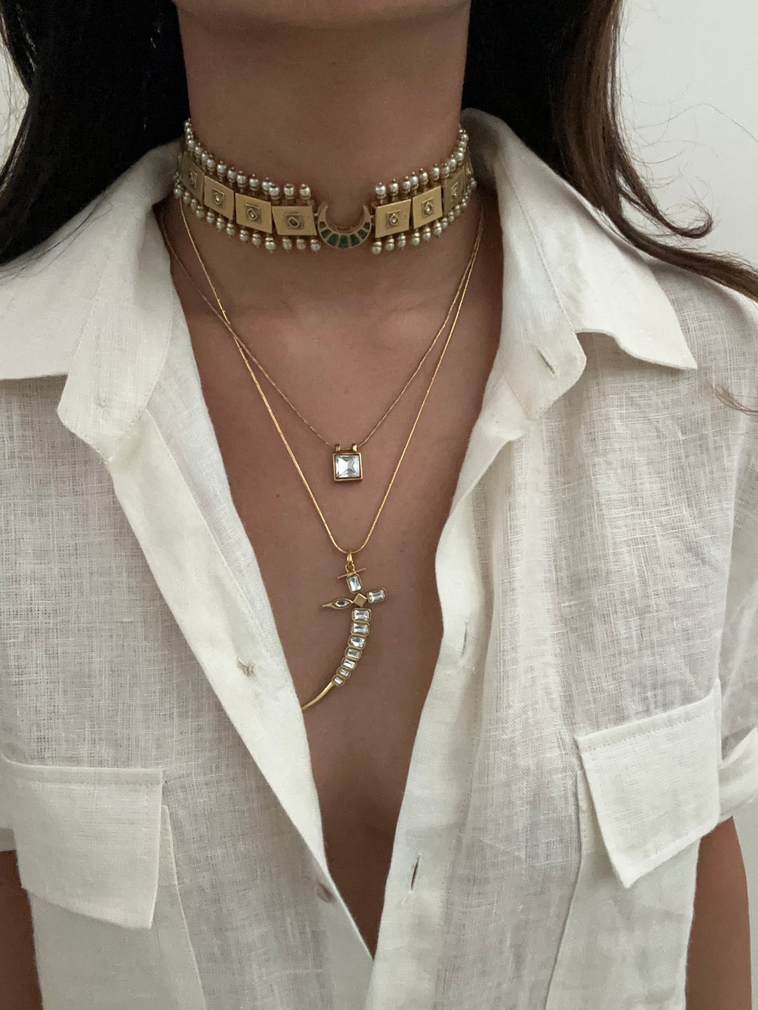 Mughal moon necklaces