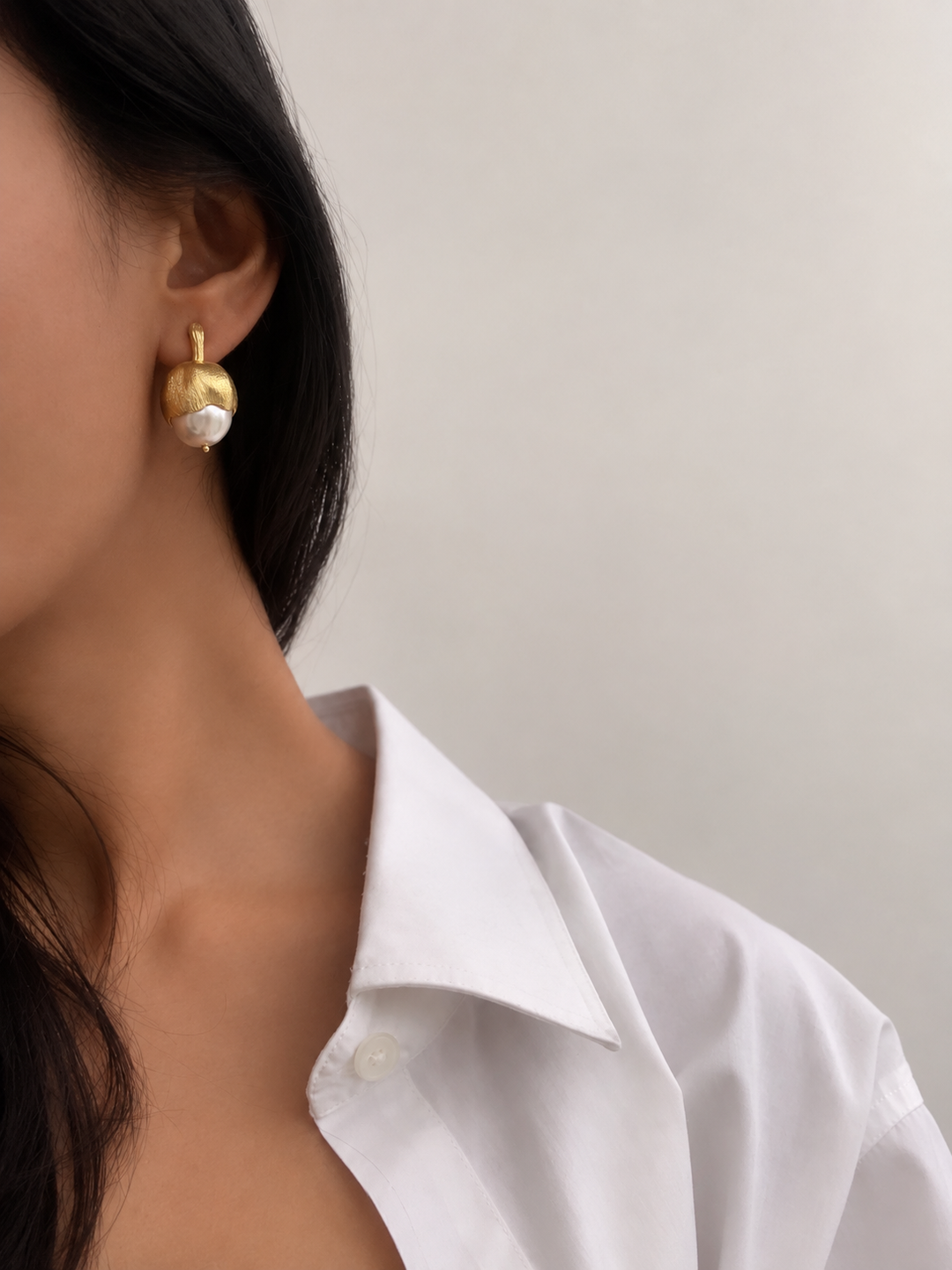 Pearl fruit earrings