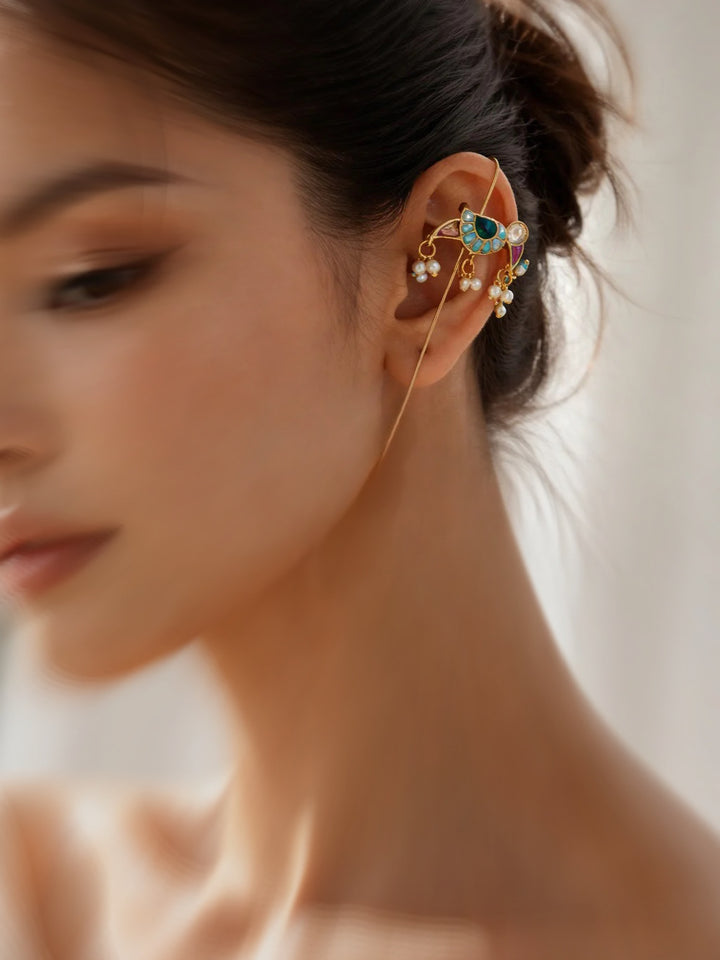 Bird ear cuff earrings