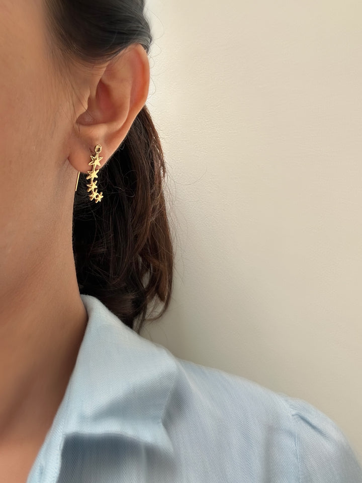 Aligned stars earrings